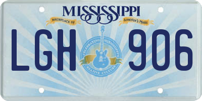 MS license plate LGH906