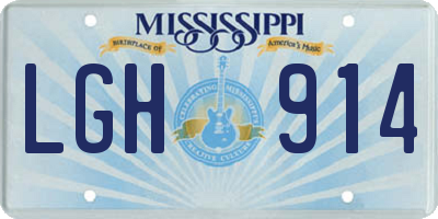 MS license plate LGH914