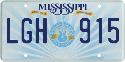 MS license plate LGH915