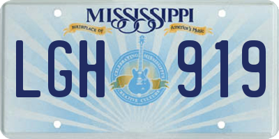 MS license plate LGH919