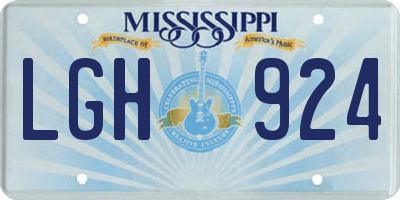 MS license plate LGH924