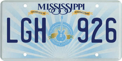 MS license plate LGH926