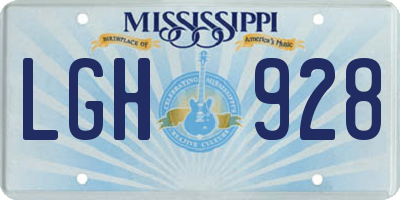 MS license plate LGH928