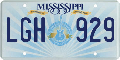 MS license plate LGH929