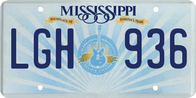 MS license plate LGH936