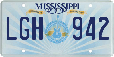MS license plate LGH942