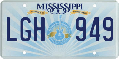 MS license plate LGH949