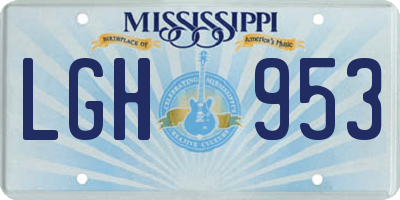 MS license plate LGH953