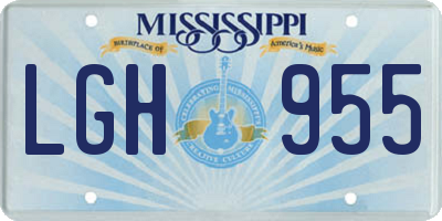 MS license plate LGH955