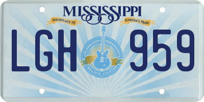 MS license plate LGH959