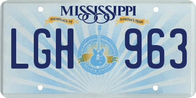 MS license plate LGH963