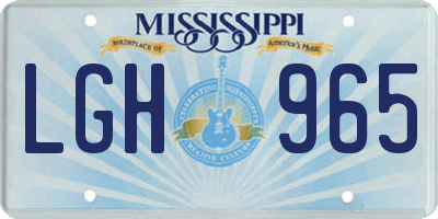 MS license plate LGH965