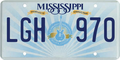 MS license plate LGH970