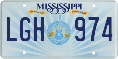 MS license plate LGH974