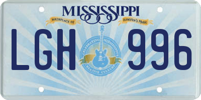 MS license plate LGH996