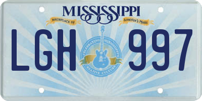 MS license plate LGH997
