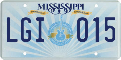 MS license plate LGI015