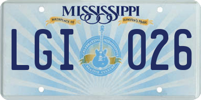 MS license plate LGI026