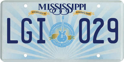 MS license plate LGI029