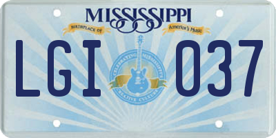 MS license plate LGI037