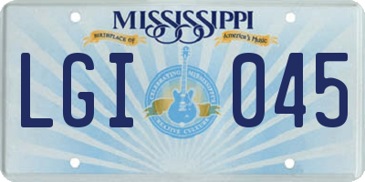 MS license plate LGI045