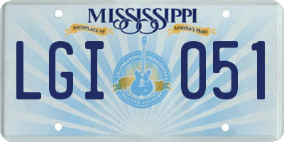 MS license plate LGI051