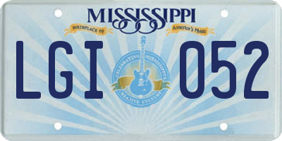 MS license plate LGI052