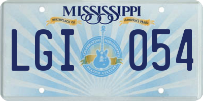 MS license plate LGI054