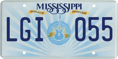 MS license plate LGI055