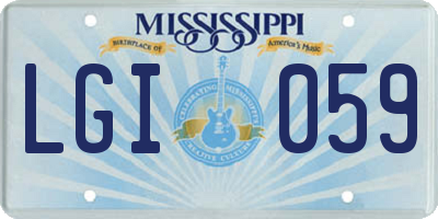 MS license plate LGI059