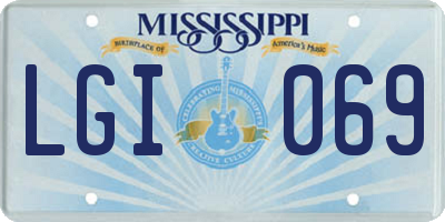 MS license plate LGI069