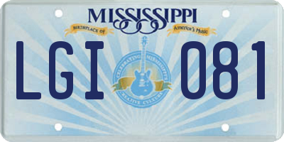 MS license plate LGI081