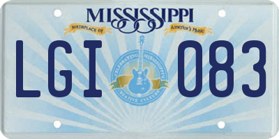 MS license plate LGI083