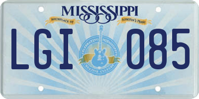 MS license plate LGI085