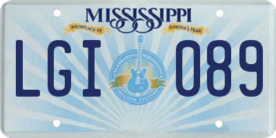 MS license plate LGI089