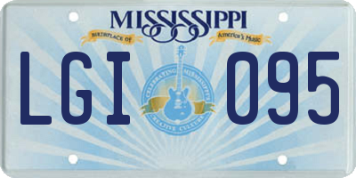 MS license plate LGI095
