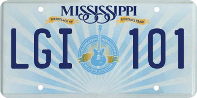 MS license plate LGI101