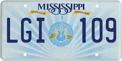 MS license plate LGI109