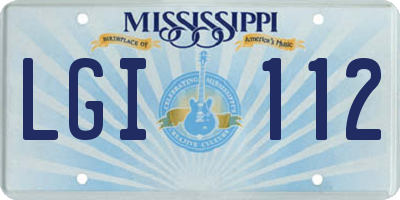 MS license plate LGI112
