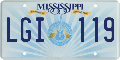 MS license plate LGI119