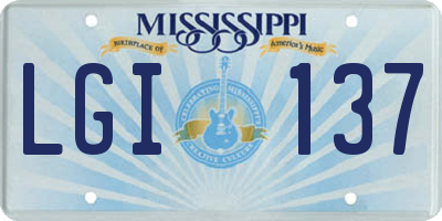 MS license plate LGI137