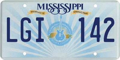 MS license plate LGI142
