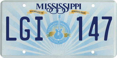 MS license plate LGI147