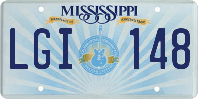 MS license plate LGI148