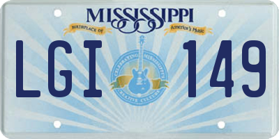 MS license plate LGI149