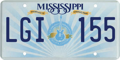 MS license plate LGI155