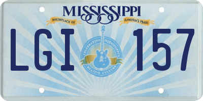 MS license plate LGI157