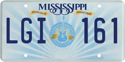 MS license plate LGI161