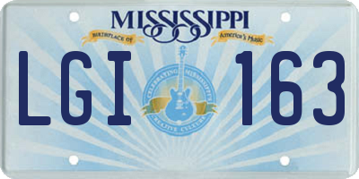 MS license plate LGI163