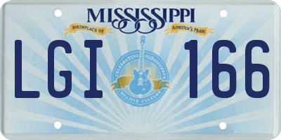 MS license plate LGI166